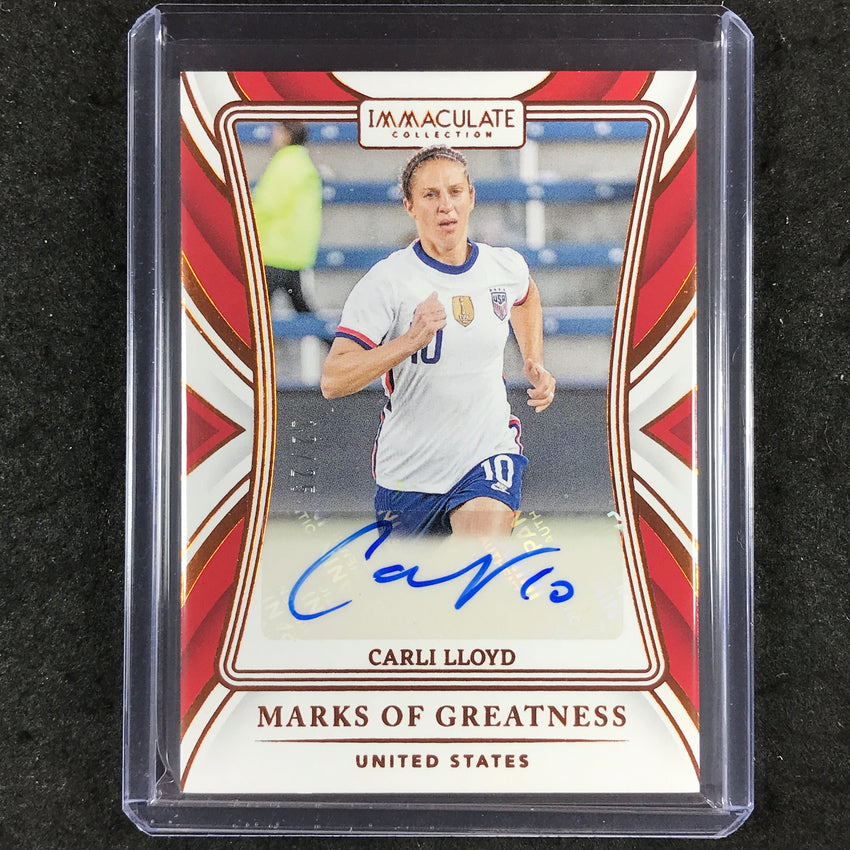 2024-25 Immaculate Soccer CARLI LLOYD Marks of Greatness Auto Bronze 12/25