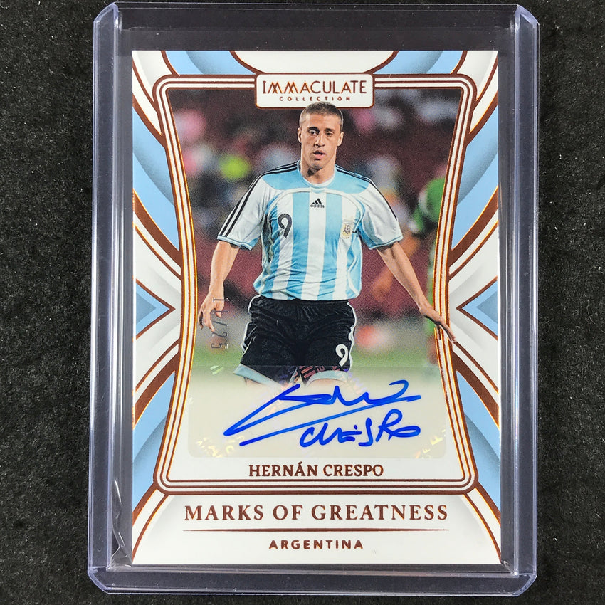 2024-25 Immaculate Soccer HERNAN CRESPO Marks of Greatness Auto Bronze 11/25