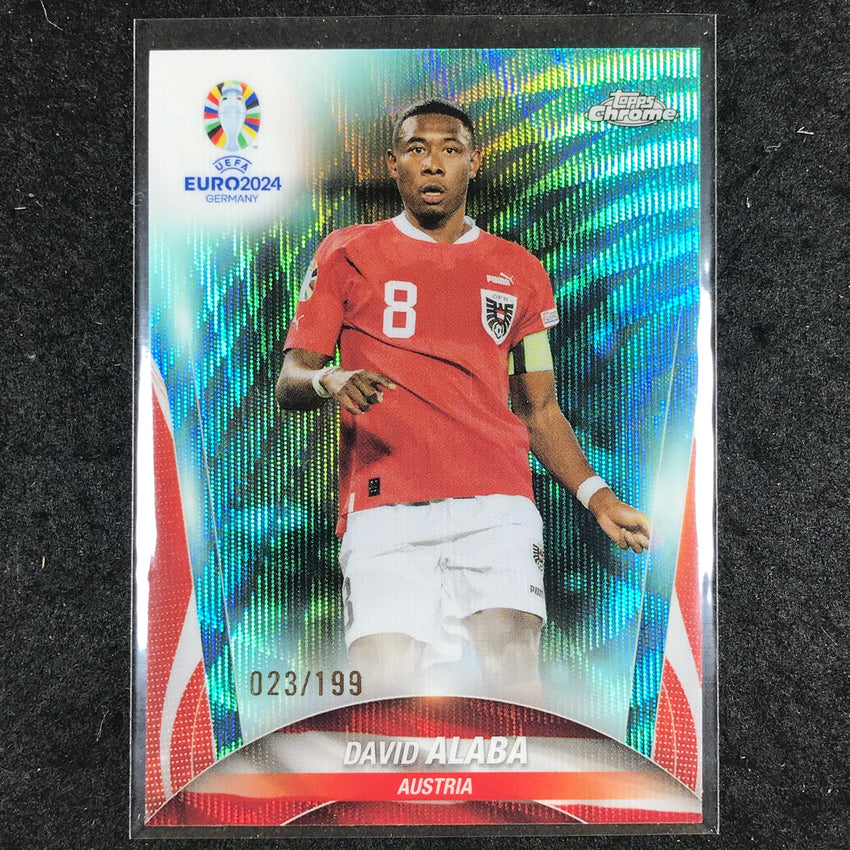 2023-24 Topps Chrome UEFA Euro DAVID ALABA Base Aqua Wave 23/199 #52