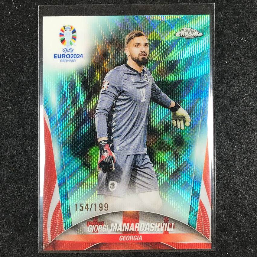 2023-24 Topps Chrome UEFA Euro GIORGI MAMARDASHVILI Base Aqua Wave 154/199 #53