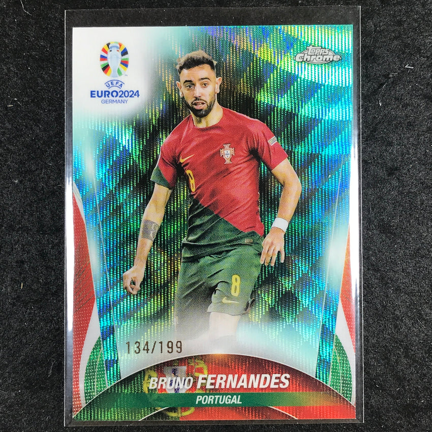 2023-24 Topps Chrome UEFA Euro BRUNO FERNANDES Base Aqua Wave 134/199 #56