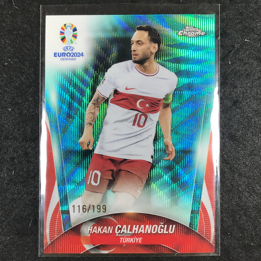2023-24 Topps Chrome UEFA Euro HAKAN CALHANOGLU Base Aqua Wave 116/199 #67