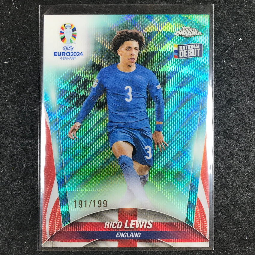2023-24 Topps Chrome UEFA Euro RICO LEWIS Base Debut Aqua Wave 191/199 #71