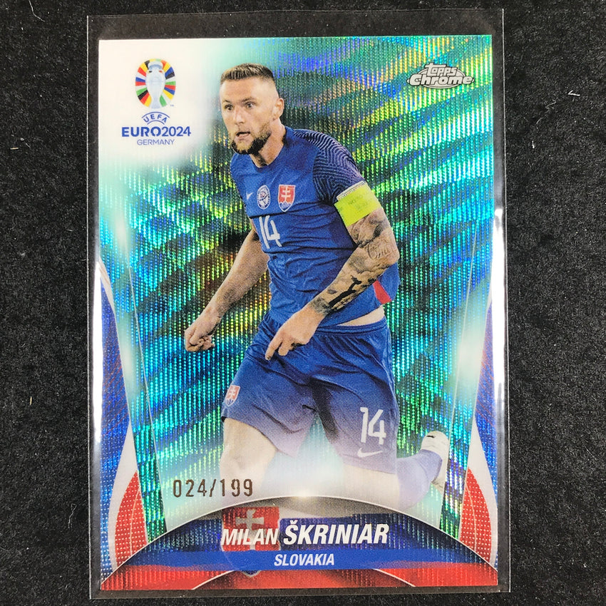 2023-24 Topps Chrome UEFA Euro MILAN SKRINIAR Base Aqua Wave 24/199 #74