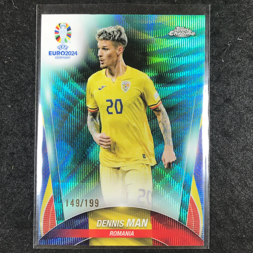 2023-24 Topps Chrome UEFA Euro DENNIS MAN Base Aqua Wave 149/199 #82