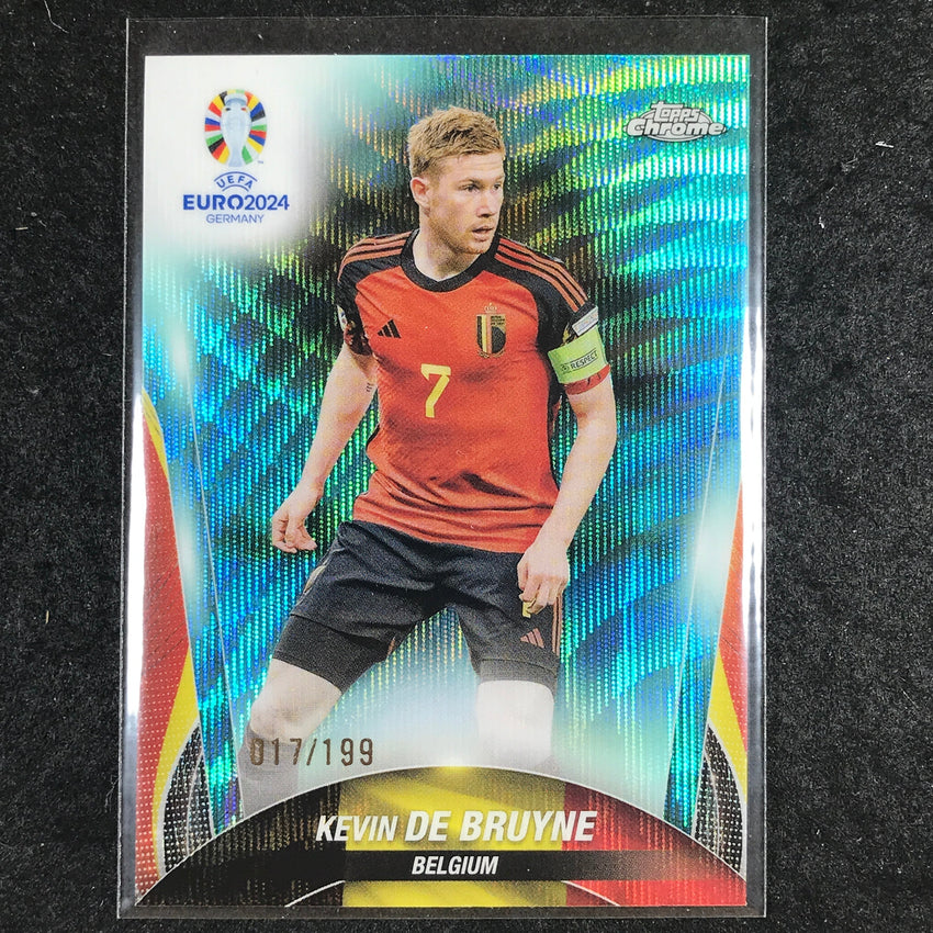 2023-24 Topps Chrome UEFA Euro KEVIN DE BRUYNE Base Aqua Wave 17/199 #86
