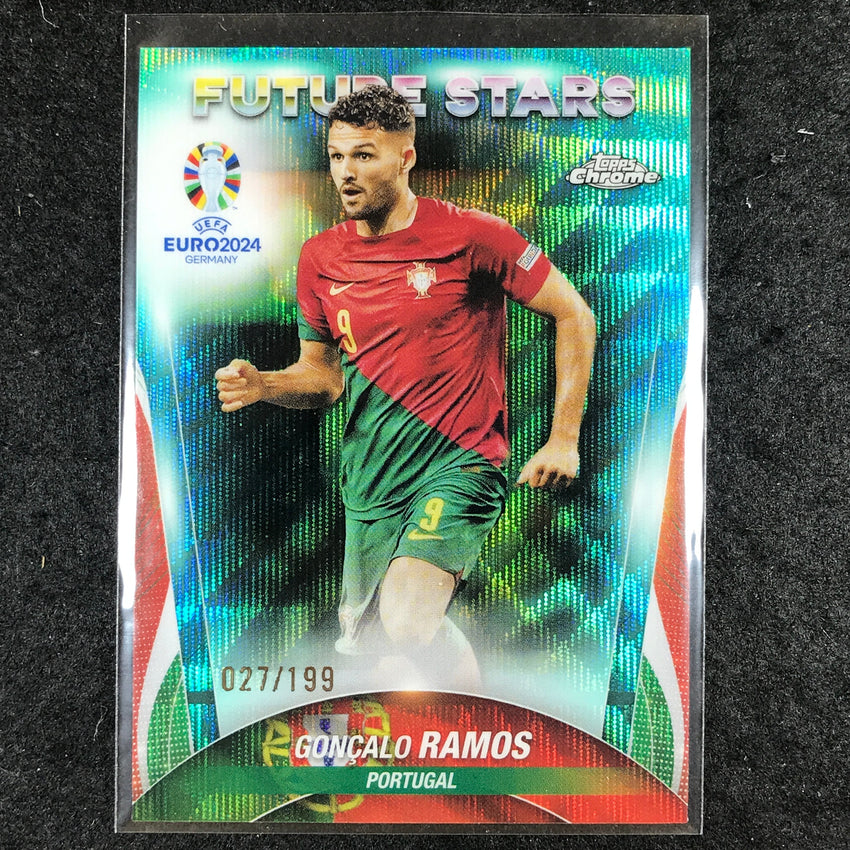 2023-24 Topps Chrome UEFA Euro GONCALO RAMOS Future Stars Aqua Wave 27/199 #115