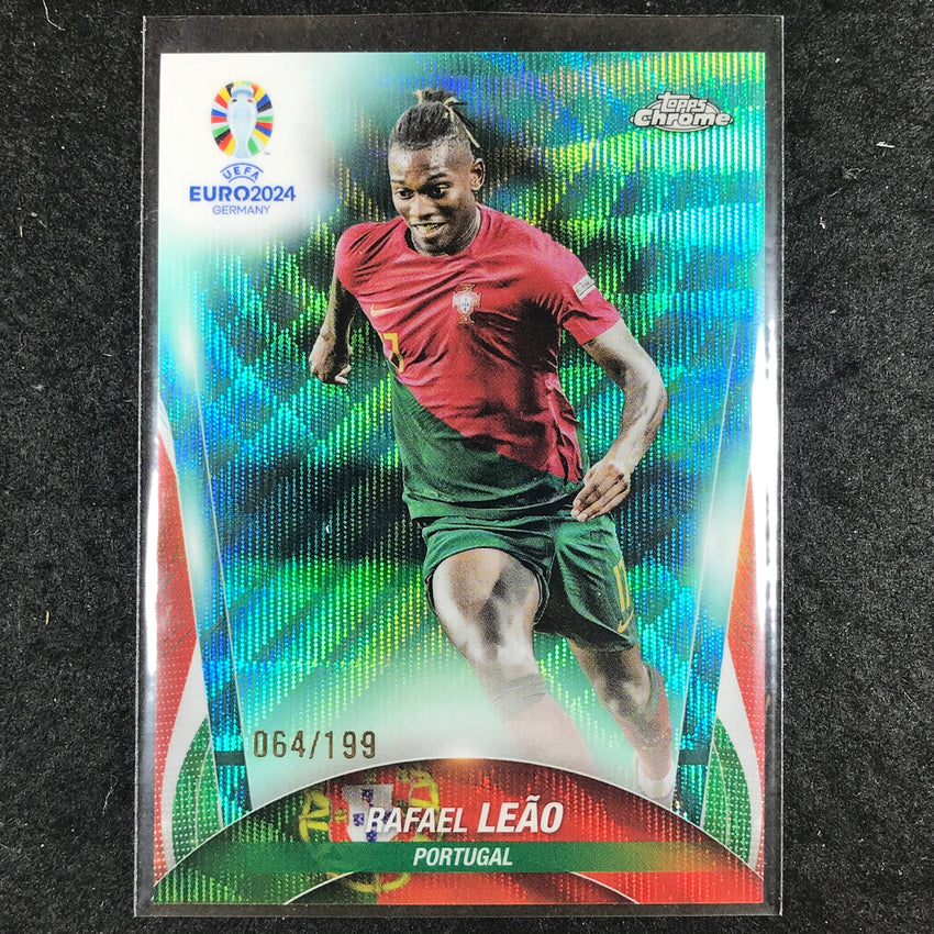 2023-24 Topps Chrome UEFA Euro RAFAEL LEAO Base Aqua Wave 64/199 #120