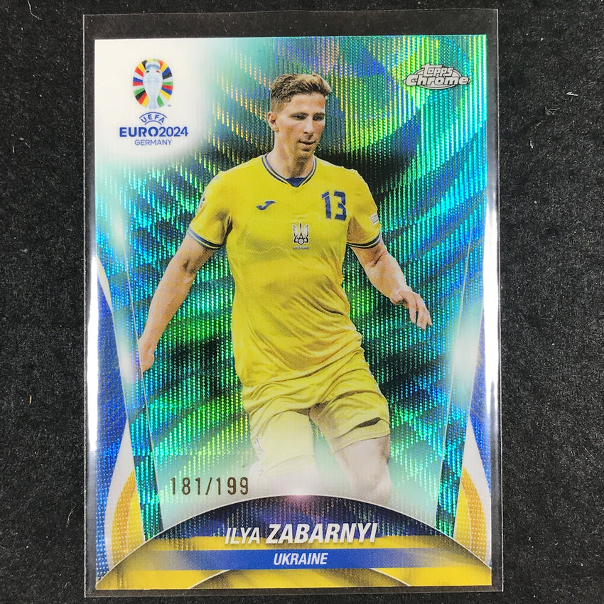 2023-24 Topps Chrome UEFA Euro ILYA ZABARNYI Base Aqua Wave 181/199 #124