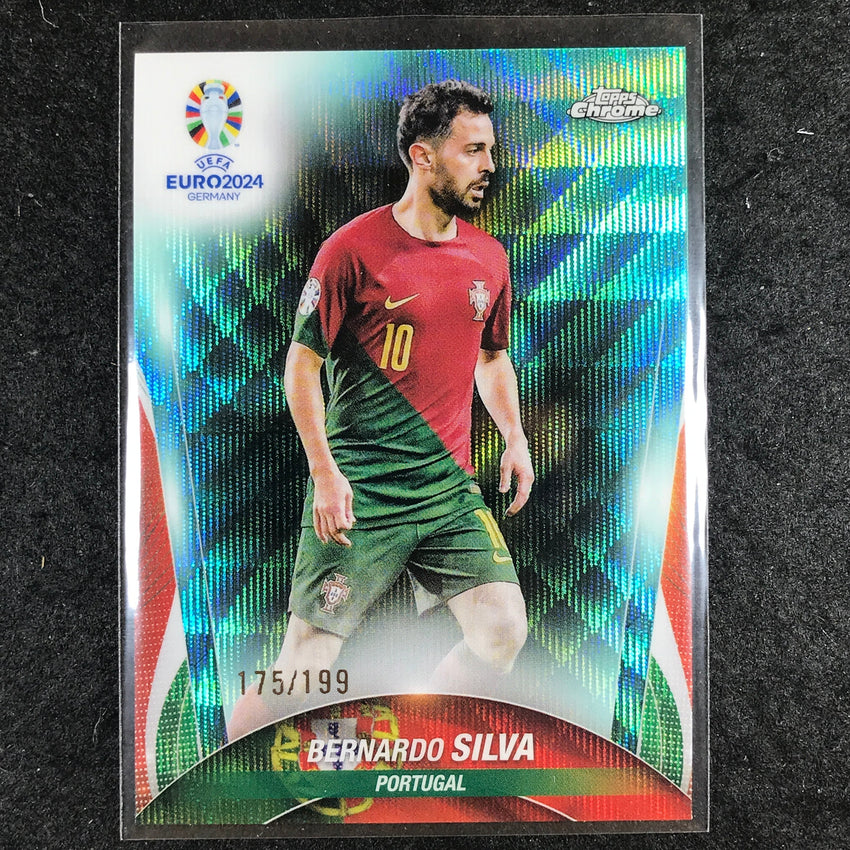 2023-24 Topps Chrome UEFA Euro BERNARDO SILVA Base Aqua Wave 175/199 #133
