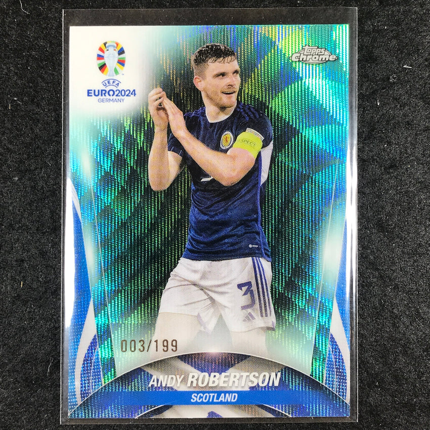 2023-24 Topps Chrome UEFA Euro ANDY ROBERTSON Base Aqua Wave 3/199 #138