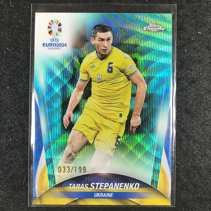 2023-24 Topps Chrome UEFA Euro TARAS STEPANENKO Base Aqua Wave 33/199 #145