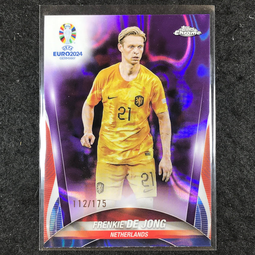 2023-24 Topps Chrome UEFA Euro FRENKIE DE JONG Base Purple Lava 112/175 #19