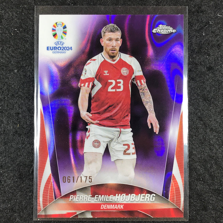 2023-24 Topps Chrome UEFA Euro PIERRE-EMILE HOJBJERG Base Purple Lava 61/175 #80