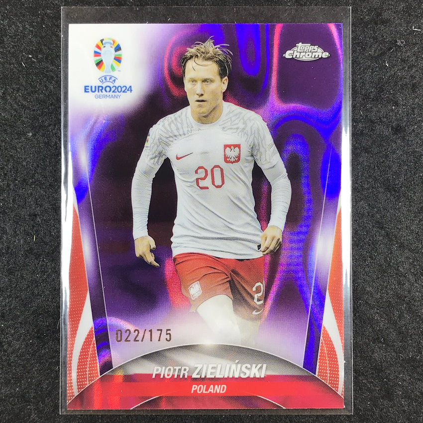 2023-24 Topps Chrome UEFA Euro PIOTR ZIELINSKI Base Purple Lava 22/175 #81