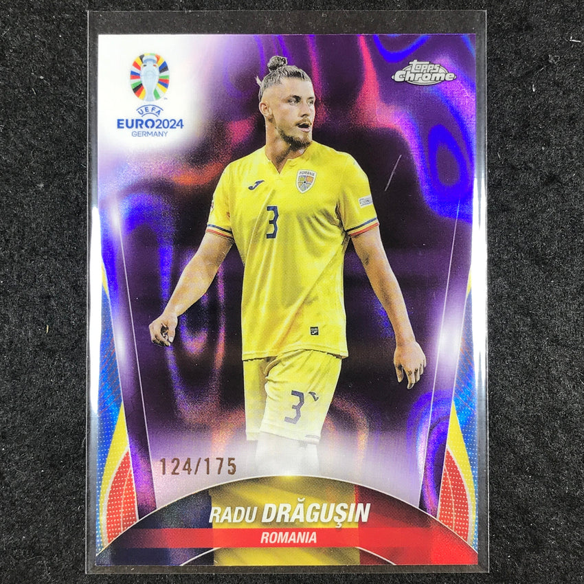 2023-24 Topps Chrome UEFA Euro RADU DRAGUSIN Base Purple Lava 124/175 #111