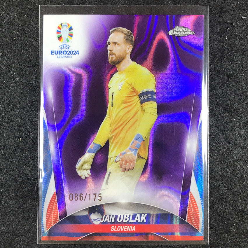 2023-24 Topps Chrome UEFA Euro JAN OBLAK Base Purple Lava 86/175 #114