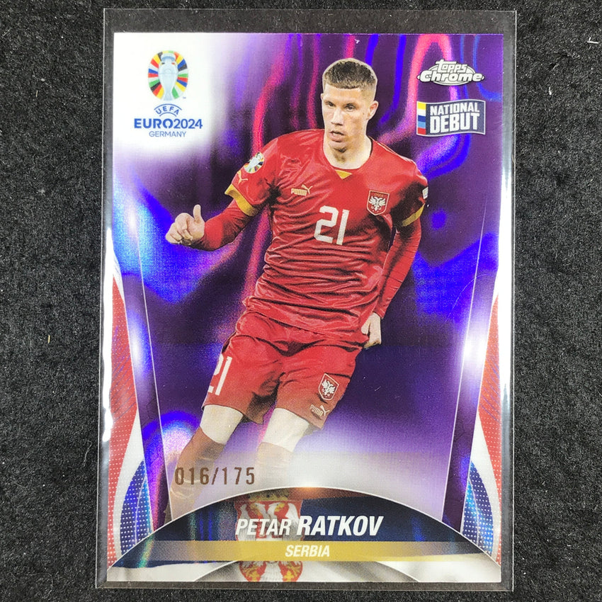 2023-24 Topps Chrome UEFA Euro PETAR RATKOV Base Debut Purple Lava 16/175 #116