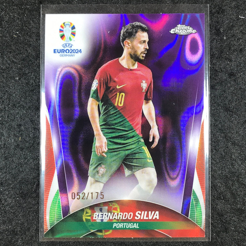 2023-24 Topps Chrome UEFA Euro BERNARDO SILVA Base Purple Lava 52/175 #133
