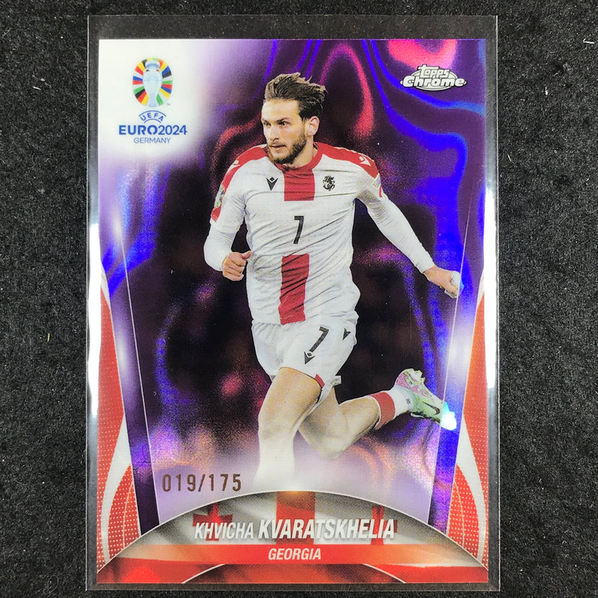 2023-24 Topps Chrome UEFA Euro KHVICHA KVARATSKHELIA Purple Lava 19/175 #134