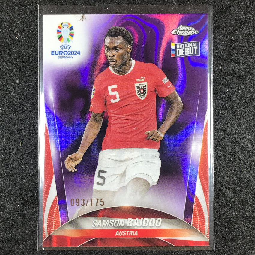 2023-24 Topps Chrome UEFA Euro SAMSON BAIDOO Base Debut Purple Lava 93/175 #140