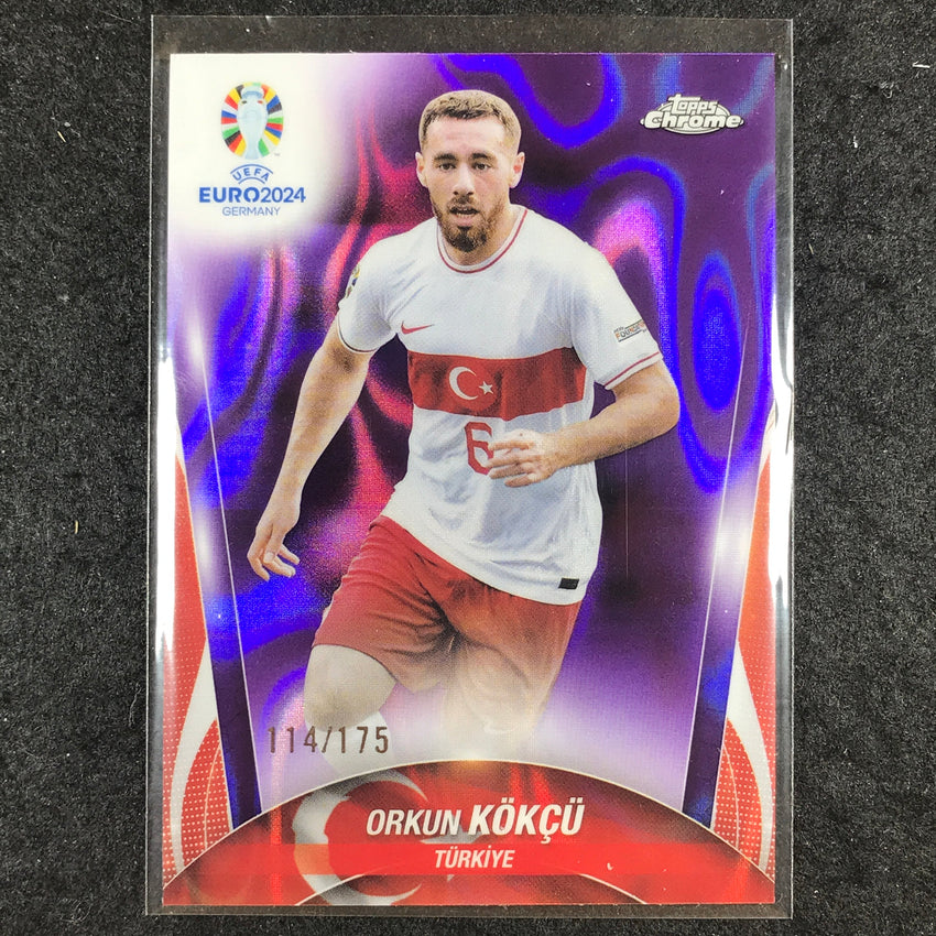 2023-24 Topps Chrome UEFA Euro ORKUN KOKCU Base Purple Lava 114/175 #146