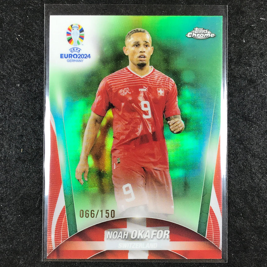 2023-24 Topps Chrome UEFA Euro NOAH OKAFOR Base Neon Green 66/150 #13