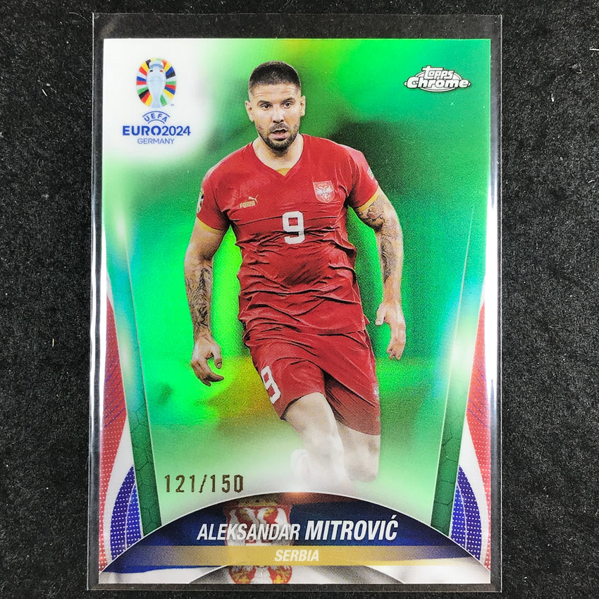2023-24 Topps Chrome UEFA Euro ALEKSANDAR MITROVIC Base Neon Green 121/150 #22