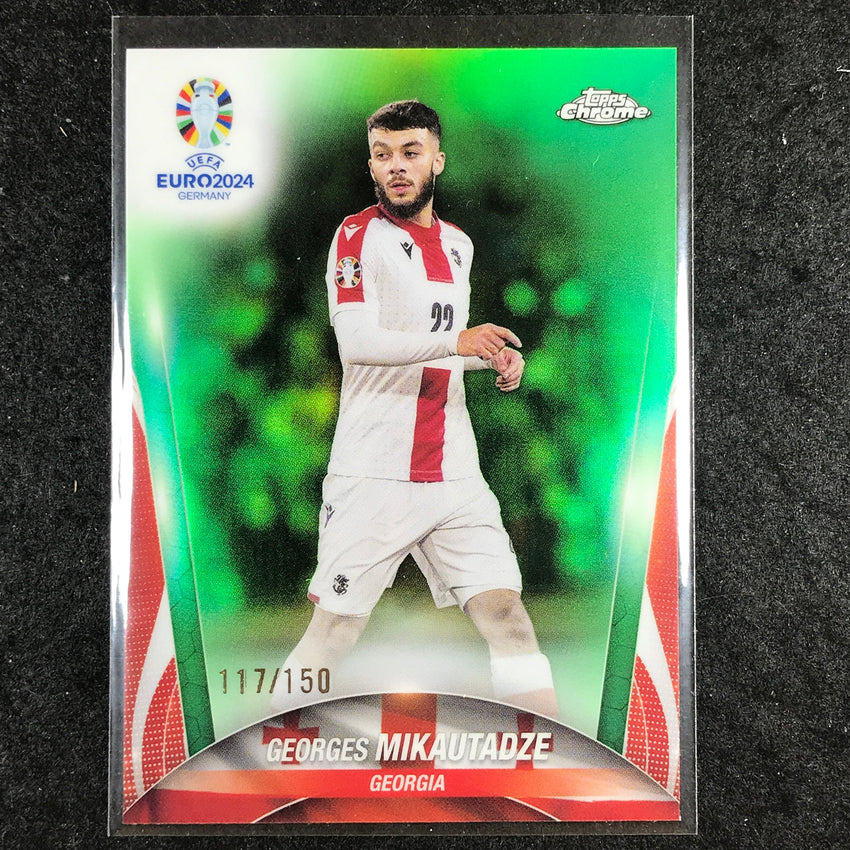 2023-24 Topps Chrome UEFA Euro GEORGES MIKAUTADZE Base Neon Green 117/150 #49