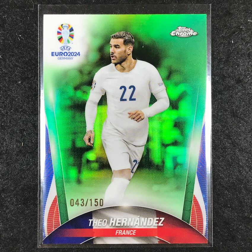 2023-24 Topps Chrome UEFA Euro THEO HERNANDEZ Base Neon Green 43/150 #51