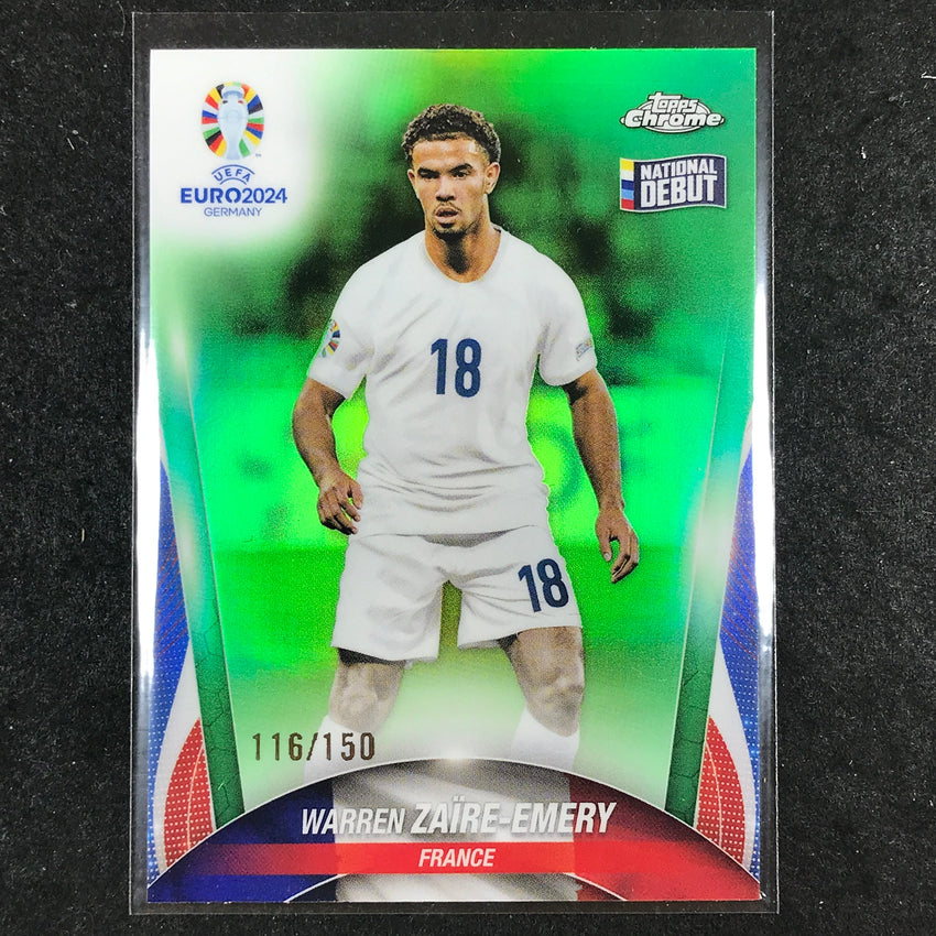 2023-24 Topps Chrome UEFA Euro WARREN ZAIRE-EMERY Debut Neon Green 116/150 #54