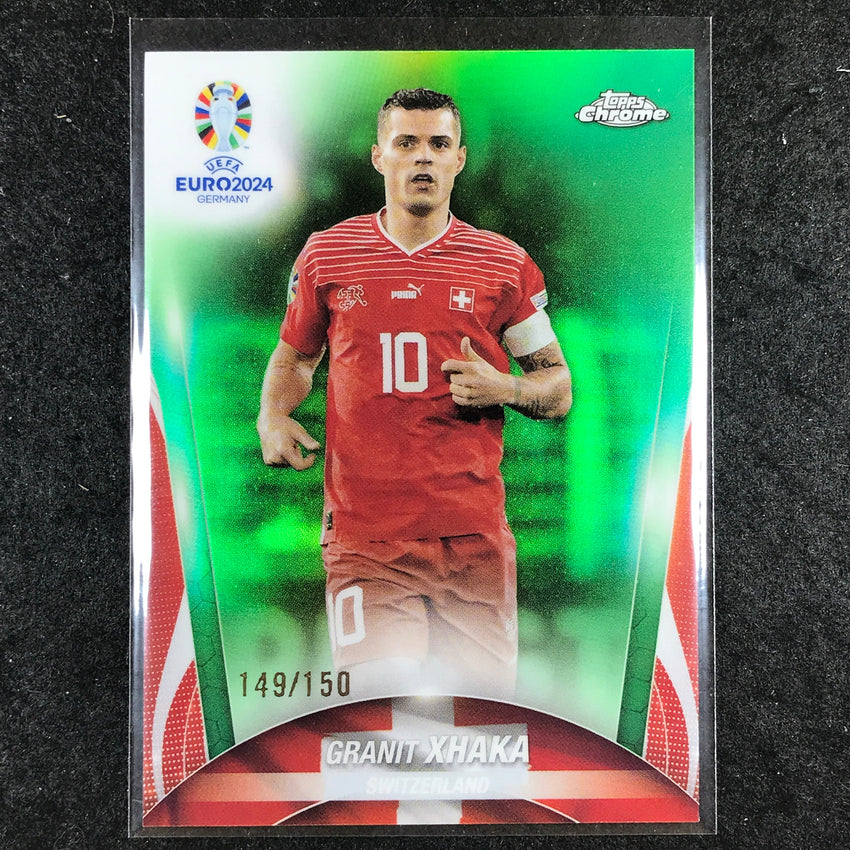 2023-24 Topps Chrome UEFA Euro GRANIT XHAKA Base Neon Green 149/150 #57