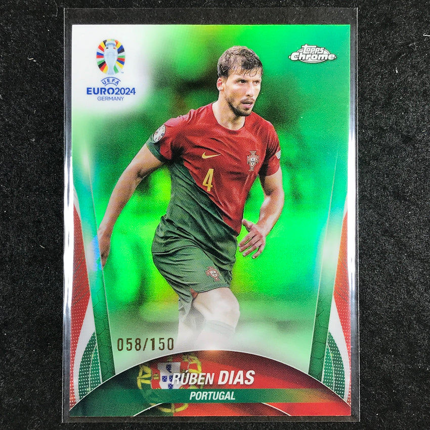 2023-24 Topps Chrome UEFA Euro RUBEN DIAS Base Neon Green 58/150 #61