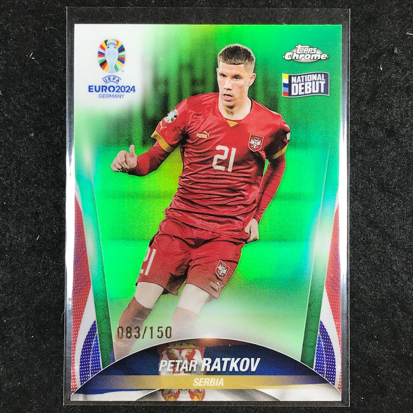 2023-24 Topps Chrome UEFA Euro PETAR RATKOV Base Debut Neon Green 83/150 #116