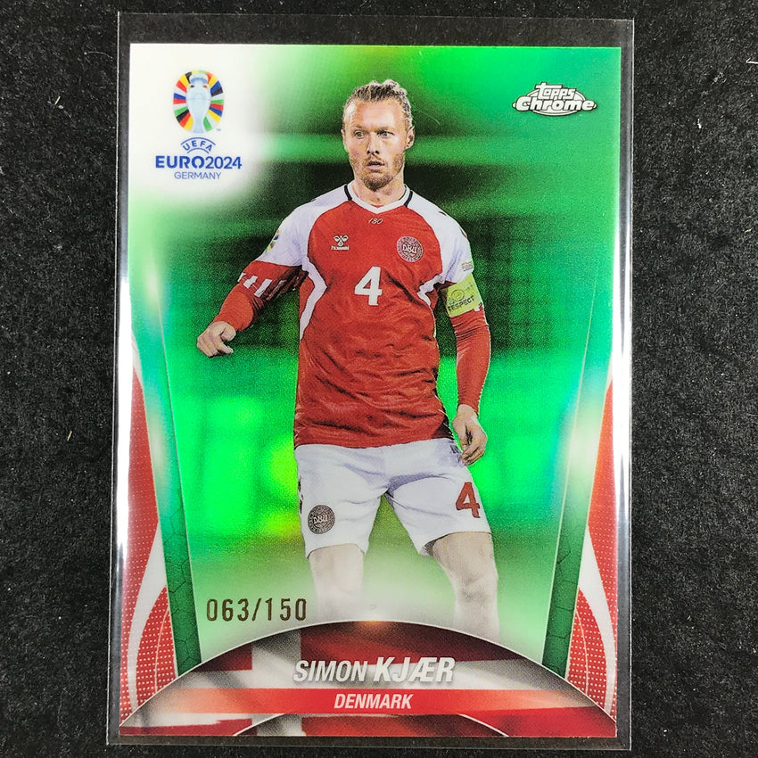 2023-24 Topps Chrome UEFA Euro SIMON KJAER Base Neon Green 63/150 #131