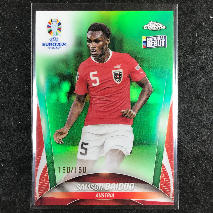 2023-24 Topps Chrome UEFA Euro SAMSON BAIDOO Base Debut Neon Green 150/150 #140