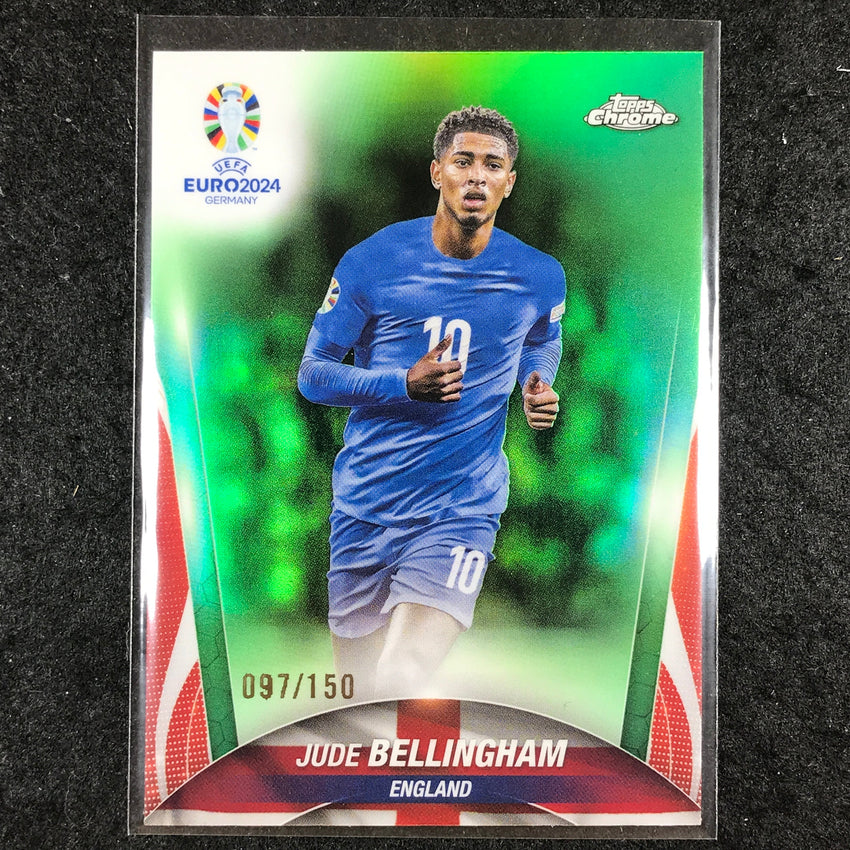 2023-24 Topps Chrome UEFA Euro JUDE BELLINGHAM Base Neon Green 97/150 #147