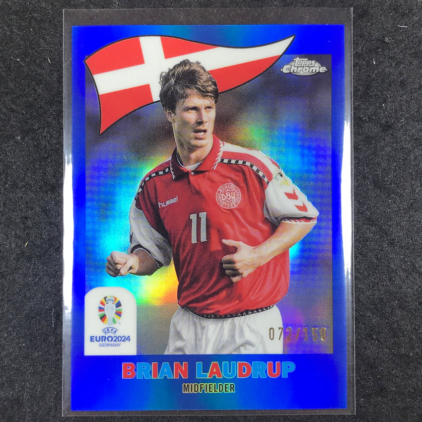 2023-24 Topps Chrome UEFA Euro BRIAN LAUDRUP 1960 Topps Chrome Blue 72/150 #24