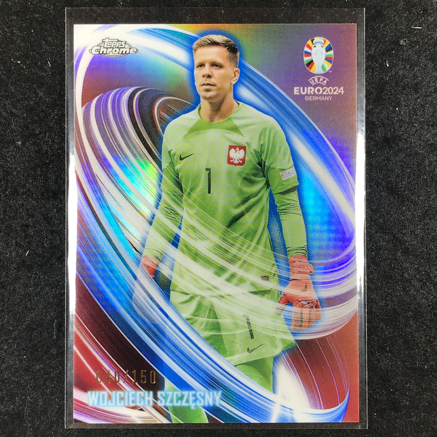 2023-24 Topps Chrome UEFA Euro WOJCIECH SZCZESNY Neon Nations Blue 40/150 #9