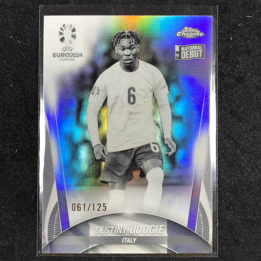 2023-24 Topps Chrome UEFA Euro DESTINY UDOGIE Debut Black and White 61/125 #23