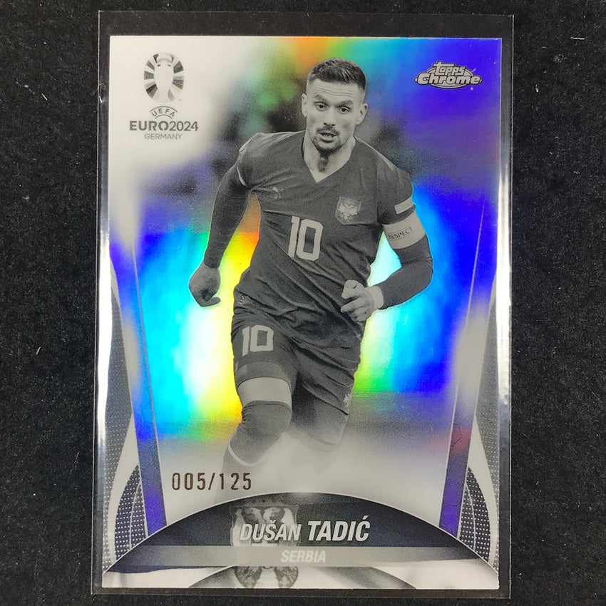 2023-24 Topps Chrome UEFA Euro DUSAN TADIC Base Black and White 5/125 #28