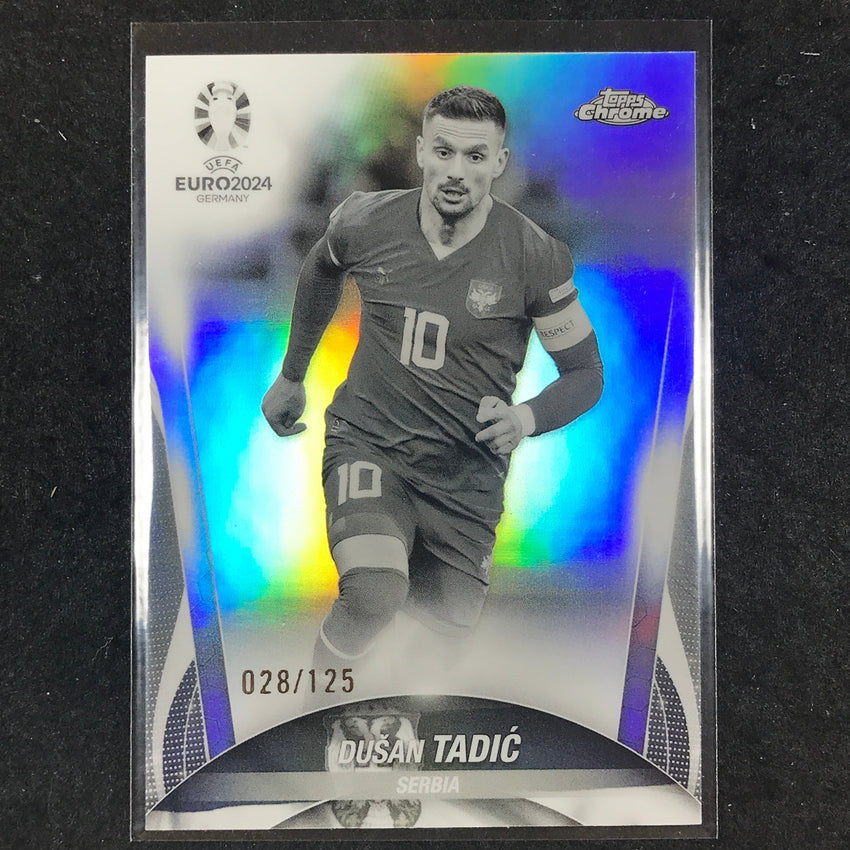 2023-24 Topps Chrome UEFA Euro DUSAN TADIC Base Black and White 28/125 #28