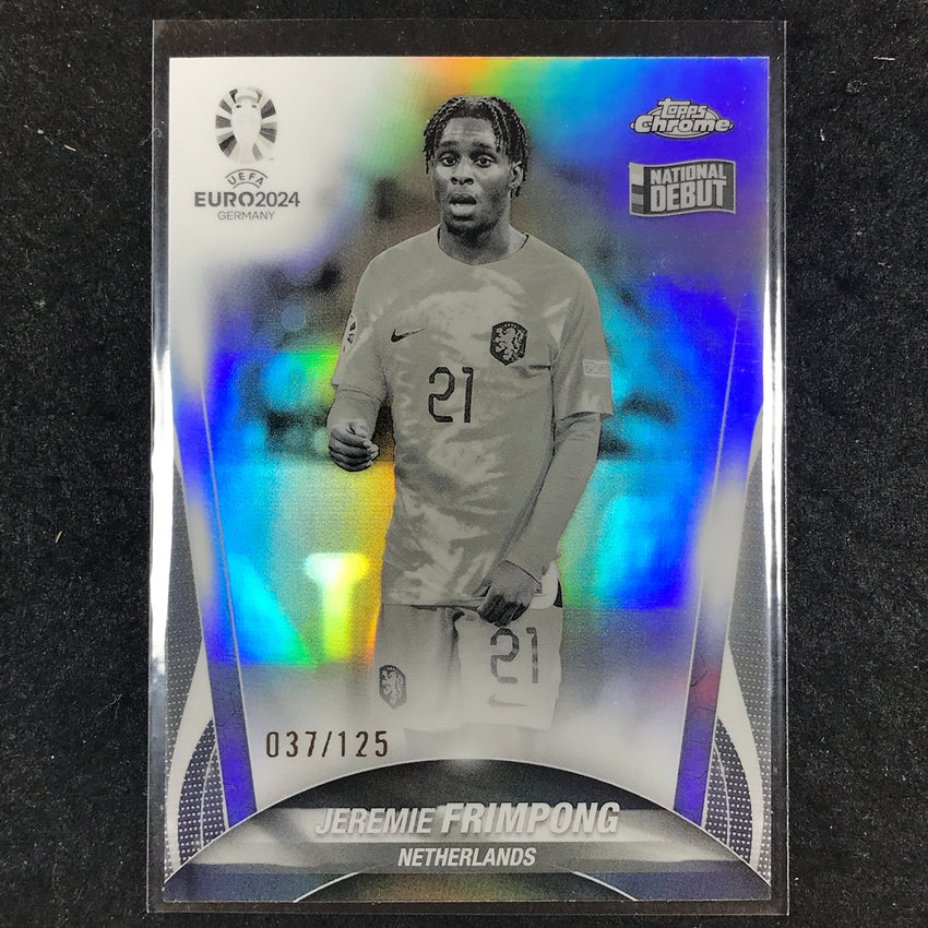 2023-24 Topps Chrome UEFA Euro JEREMIE FRIMPONG Debut Black and White 37/125 #34
