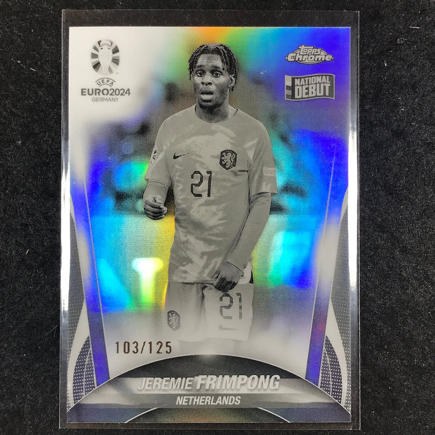 2023-24 Topps Chrome UEFA Euro JEREMIE FRIMPONG Debut Black and White 103/125