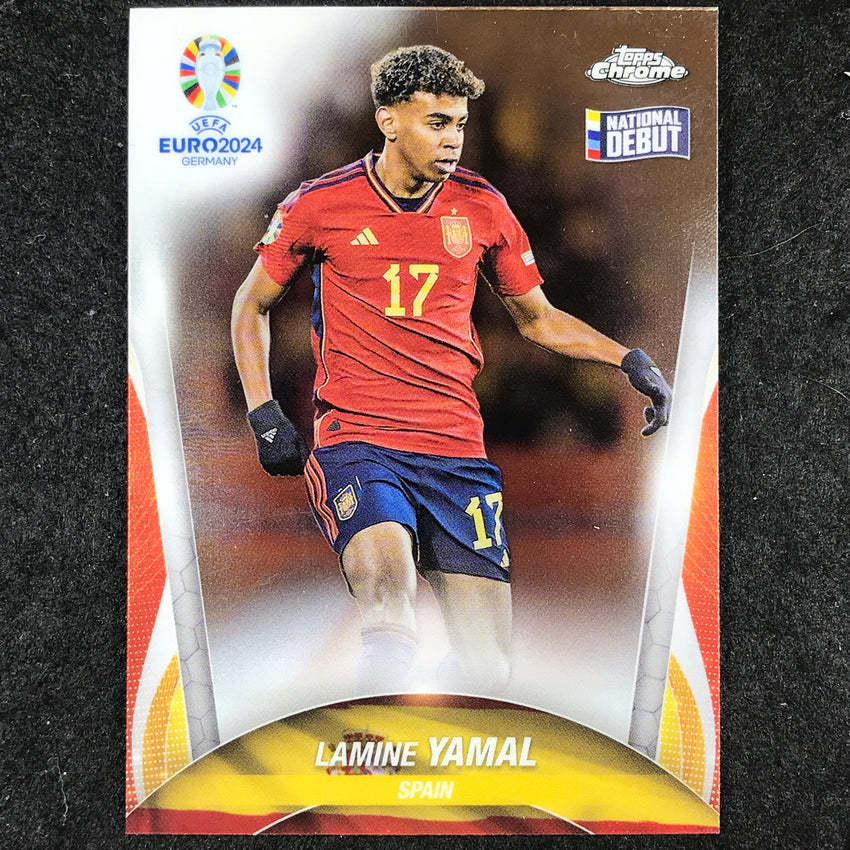 2023-24 Topps Chrome UEFA Euro LAMINE YAMAL Base National Debut # 17