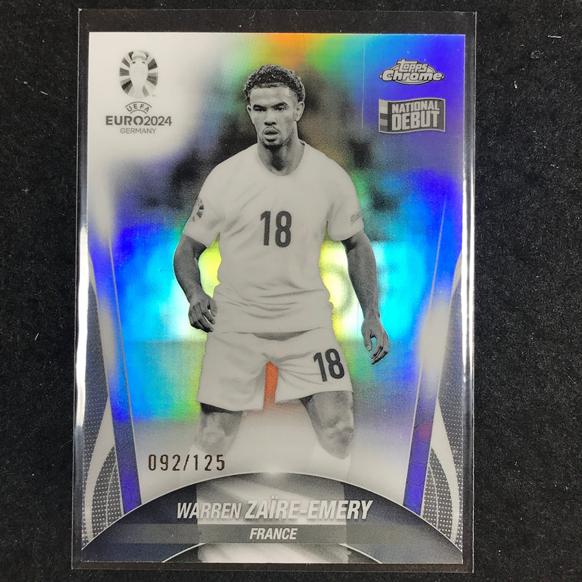 2023-24 Topps Chrome UEFA Euro WARREN ZAIRE-EMERY Debut Black and White 92/125