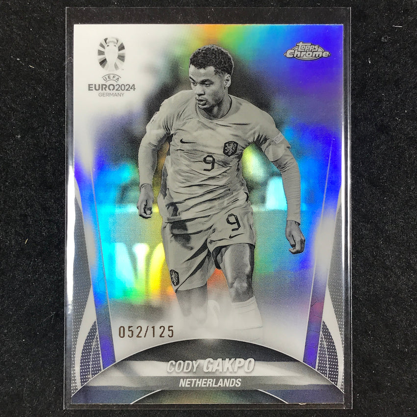 2023-24 Topps Chrome UEFA Euro CODY GAKPO Base Black and White 52/125 #68