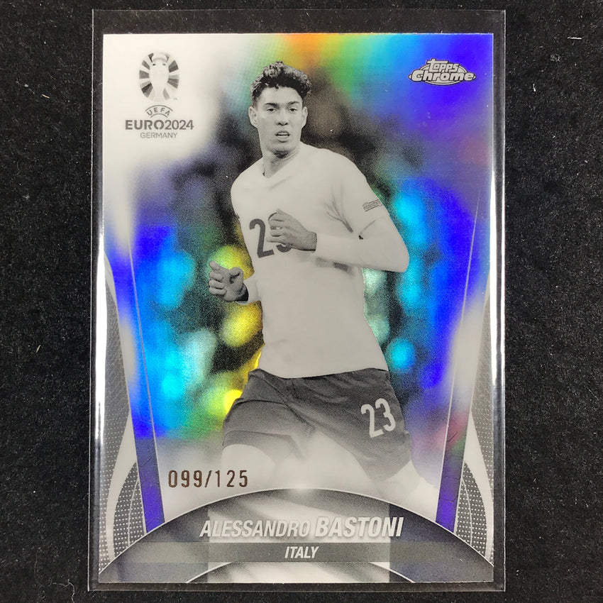 2023-24 Topps Chrome UEFA Euro ALESSANDRO BASTONI Black and White 99/125 #106