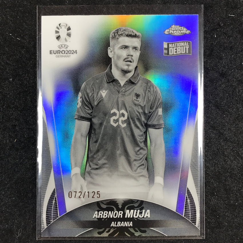 2023-24 Topps Chrome UEFA Euro ARBNOR MUJA Debut Black and White 72/125 #117