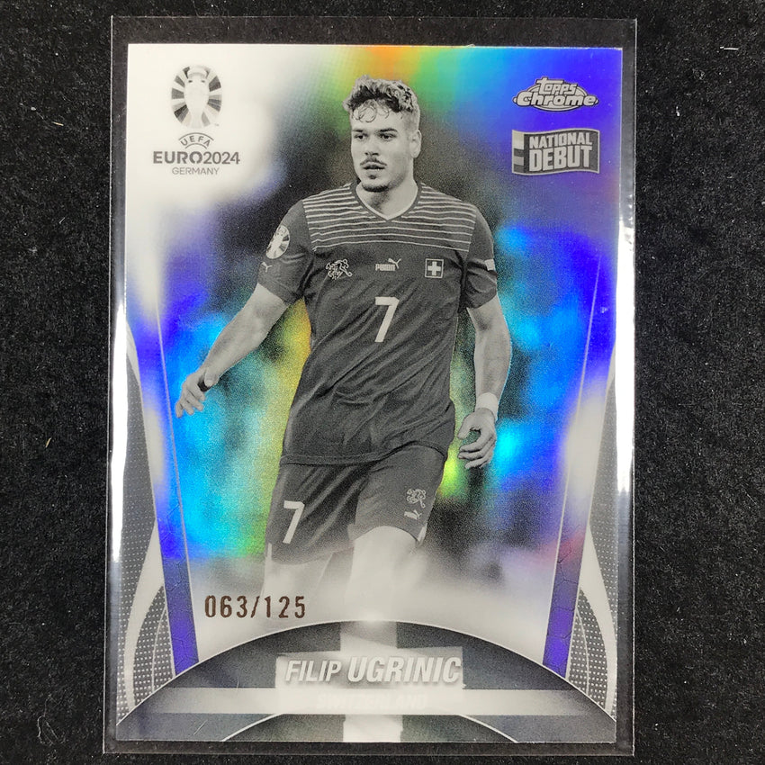2023-24 Topps Chrome UEFA Euro FILIP UGRINIC Debut Black and White 63/125 #129